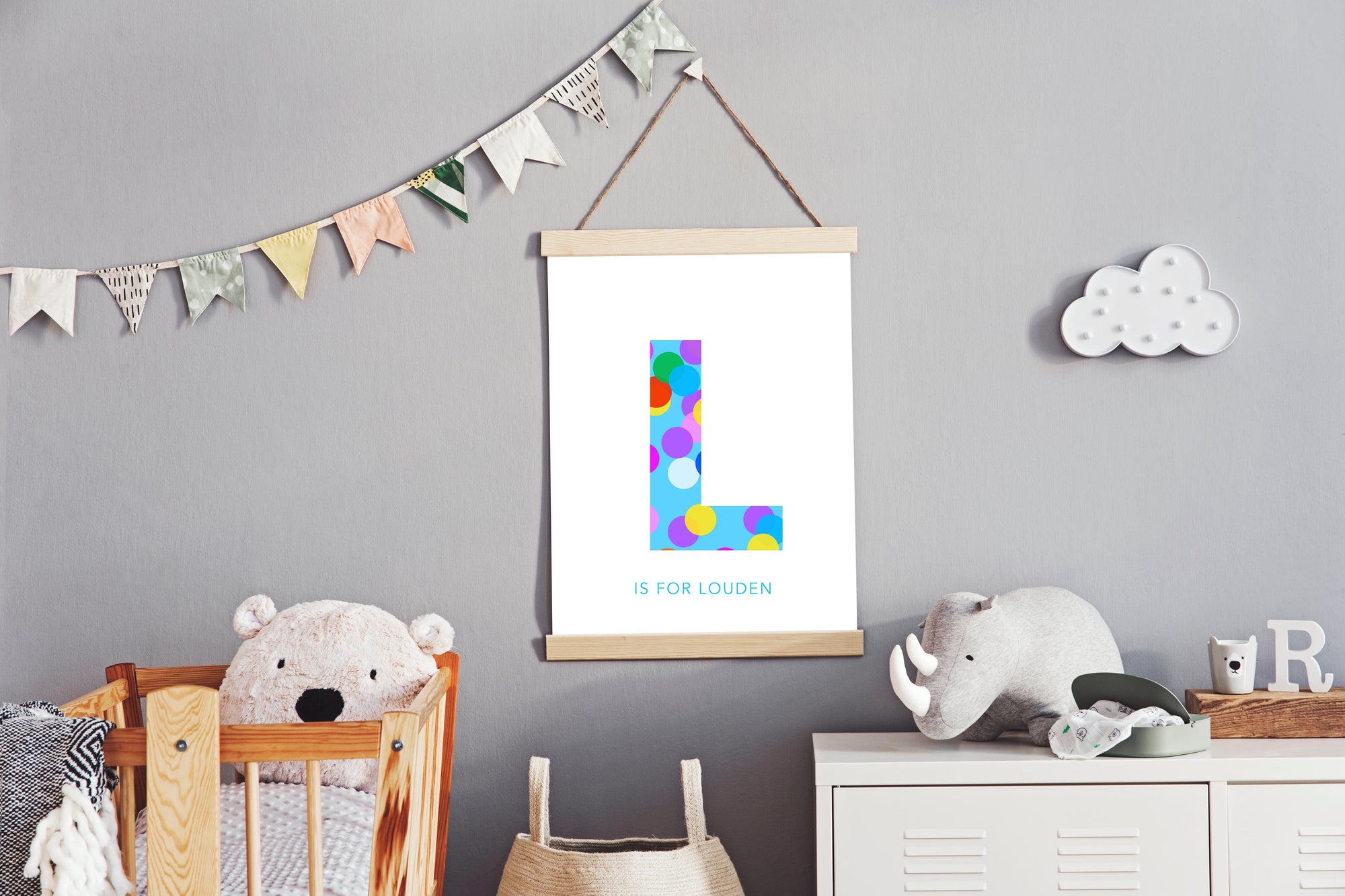 L Confetti Letter-Art-Little Fish Co.