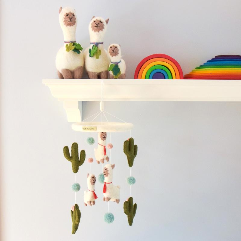 Llamas and Cactus Nursery Mobile-Fun-Little Fish Co.