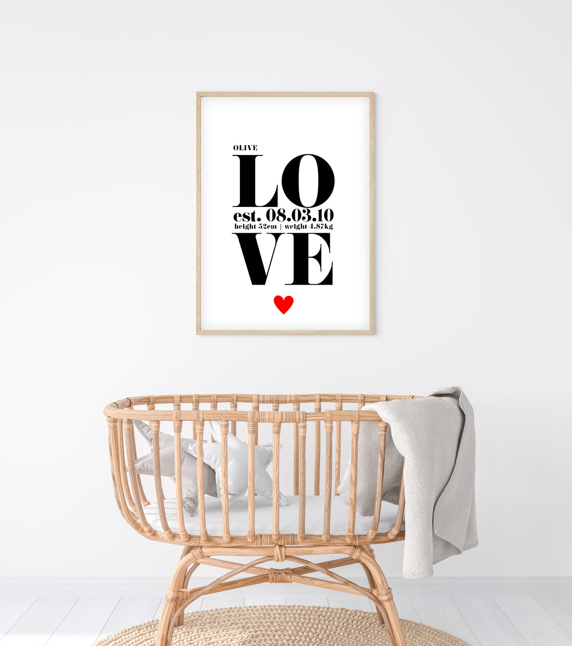 Personalised LOVE Birth Name Print-Art-Little Fish Co.