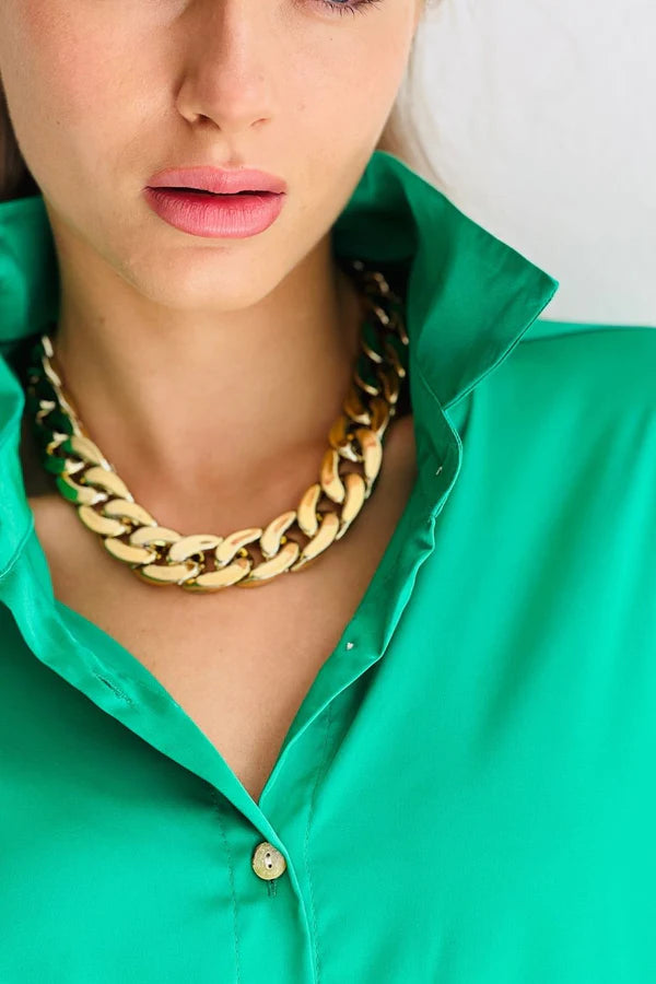 The Met Chain Necklace - metallic gold-Apparel & Accessories-Little Fish Co.