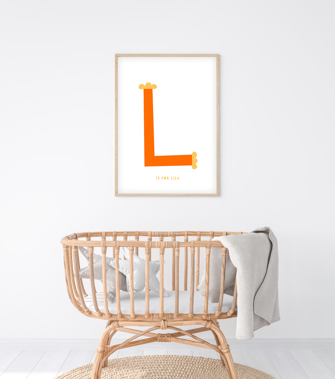 Sweet letter L print Orange-Little Fish Co.