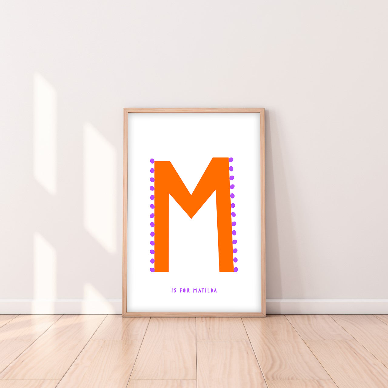 Sweet letter M print orange-Little Fish Co.