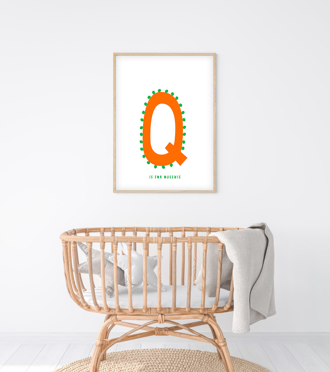 Sweet letter Q print orange-Little Fish Co.