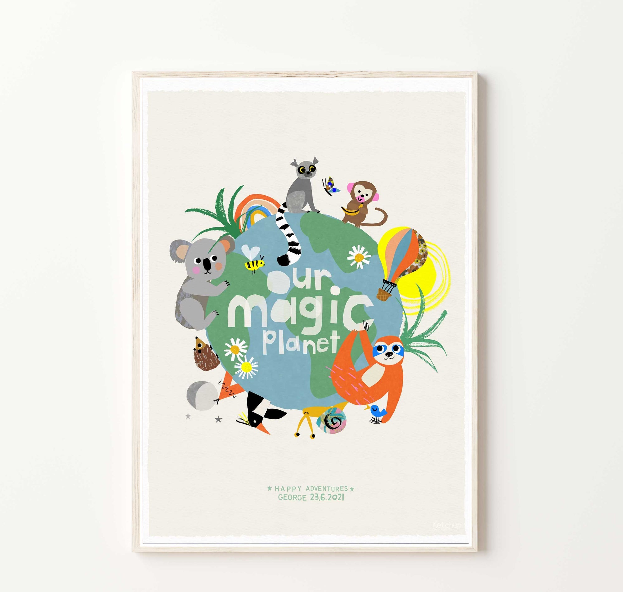 Personalised our magic planet print-Little Fish Co.