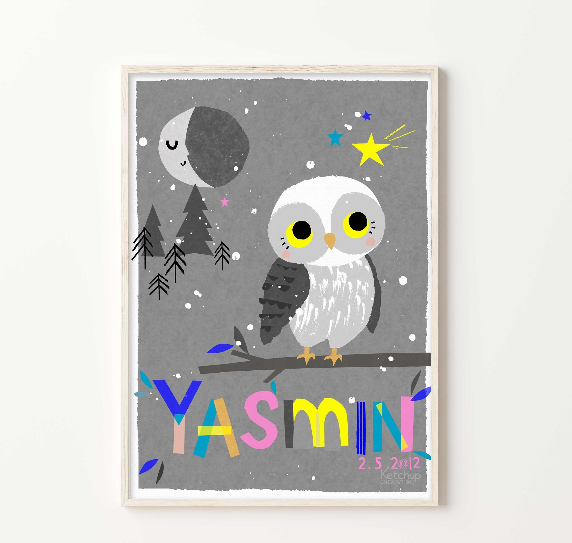 Personalised Owl Print-Little Fish Co.