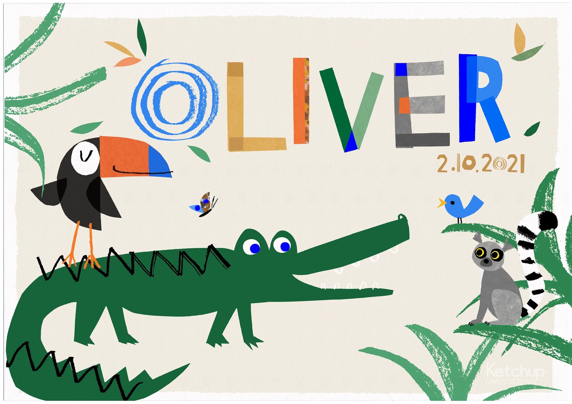 Personalised Crocodile Print-Little Fish Co.