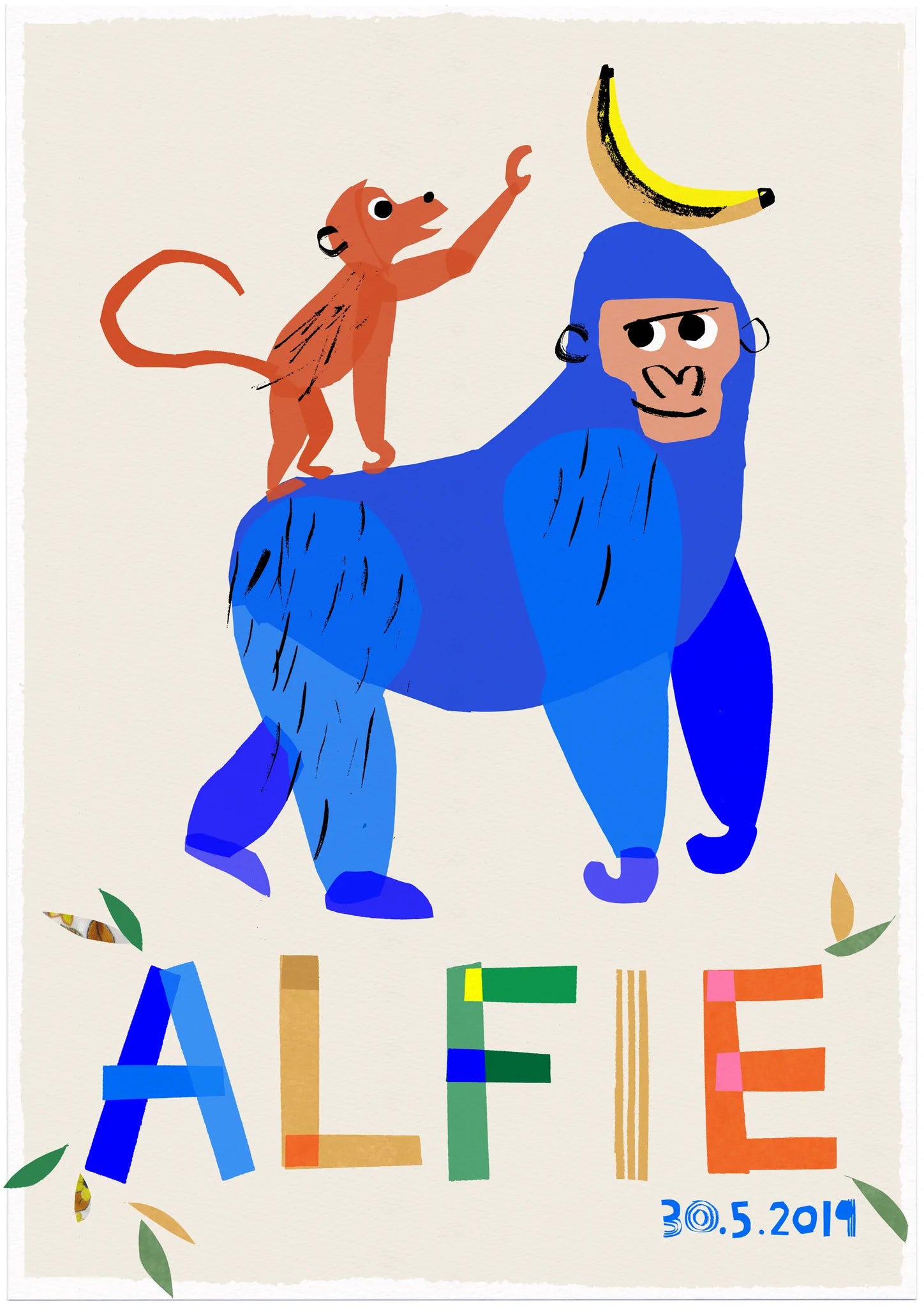 Personalised Ape Print-Top 30 Art-Little Fish Co.
