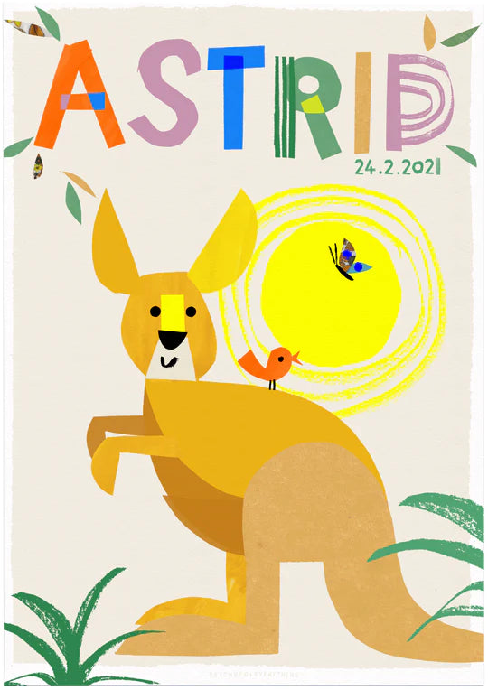 Personalised Kangaroo Print-Top 30 Art-Little Fish Co.