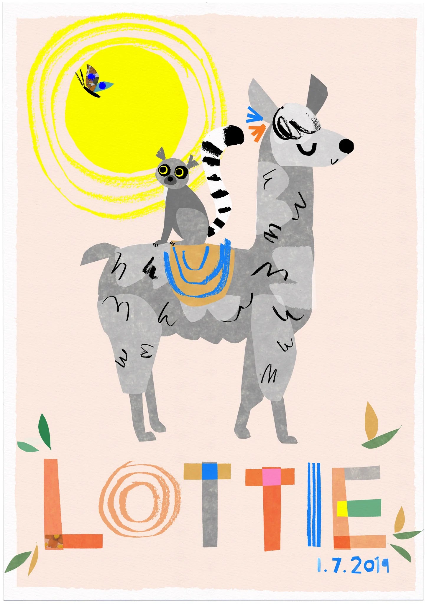 Personalised Llama Print-Little Fish Co.