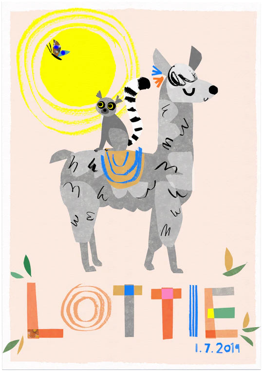 Personalised Llama Print-Little Fish Co.
