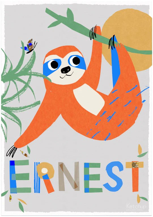 Personalised Sloth Print-Little Fish Co.