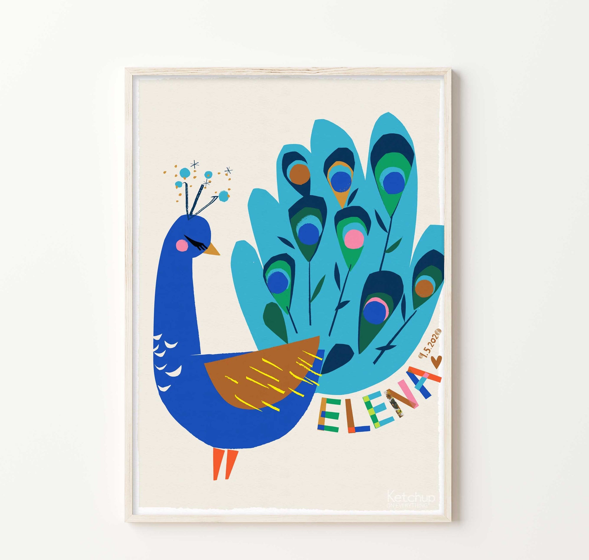 Personalised Peacock Print-Little Fish Co.