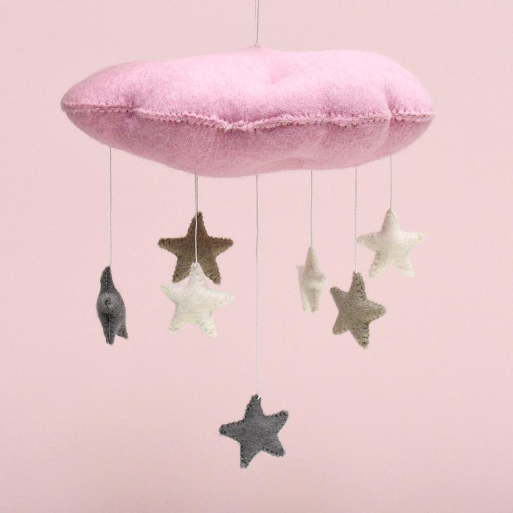 Pink Cloud Mobile with Stars-Fun-Little Fish Co.