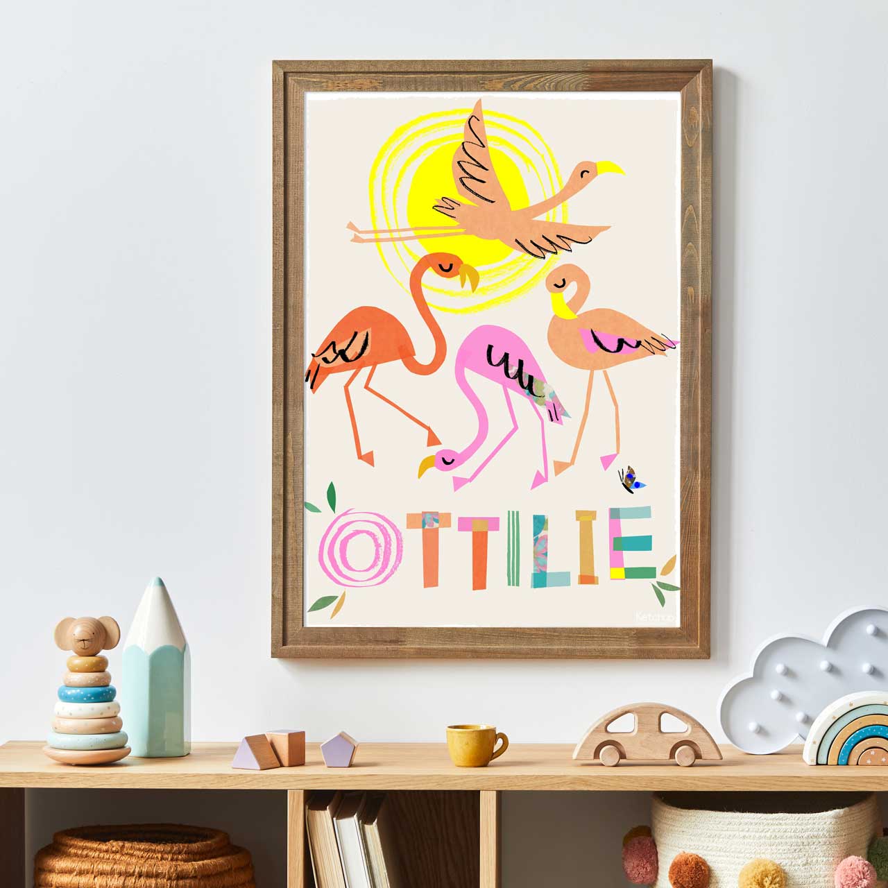 Personalised Flamingo Print-Top 30 Art-Little Fish Co.