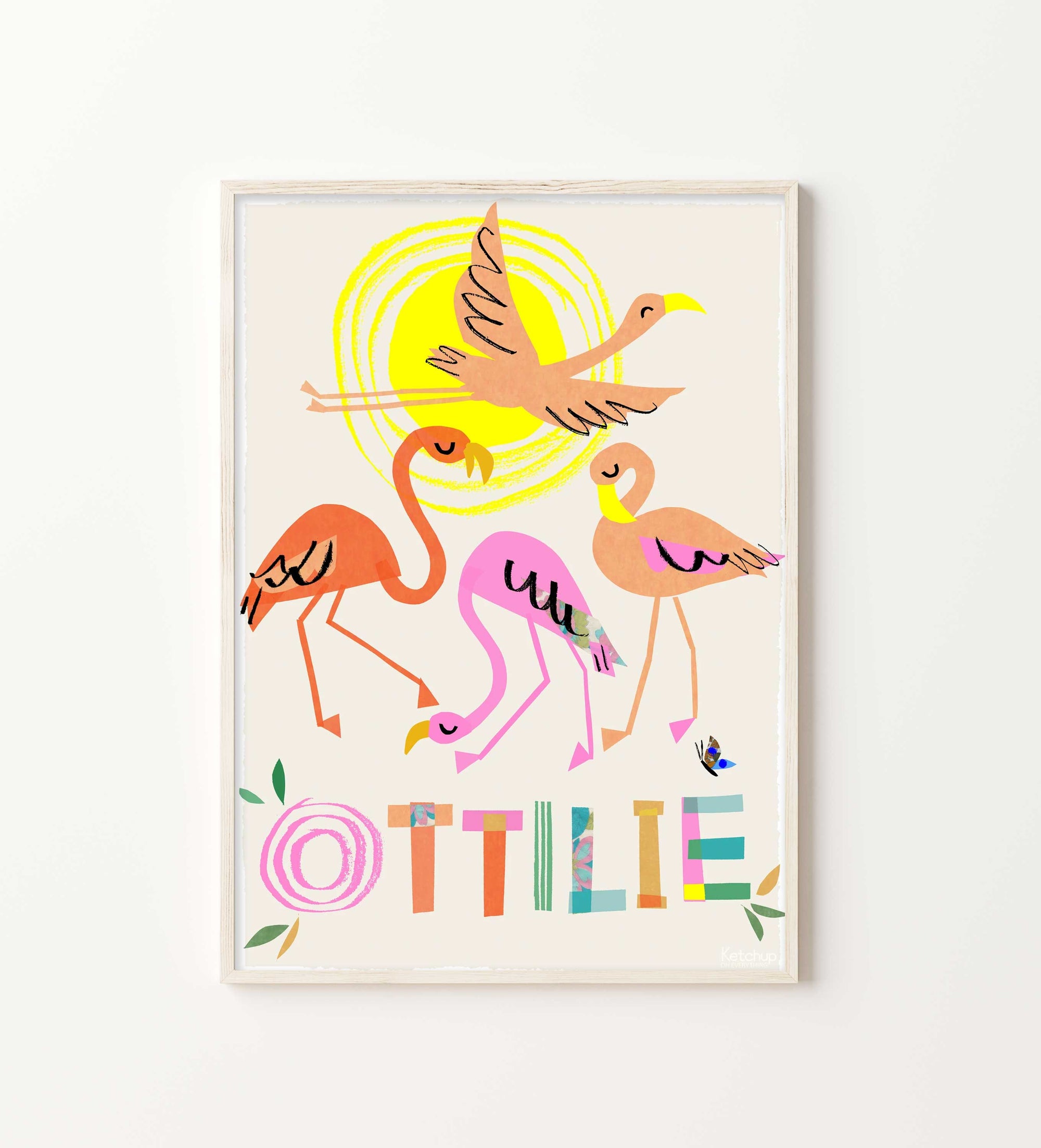 Personalised Flamingo Print-Top 30 Art-Little Fish Co.