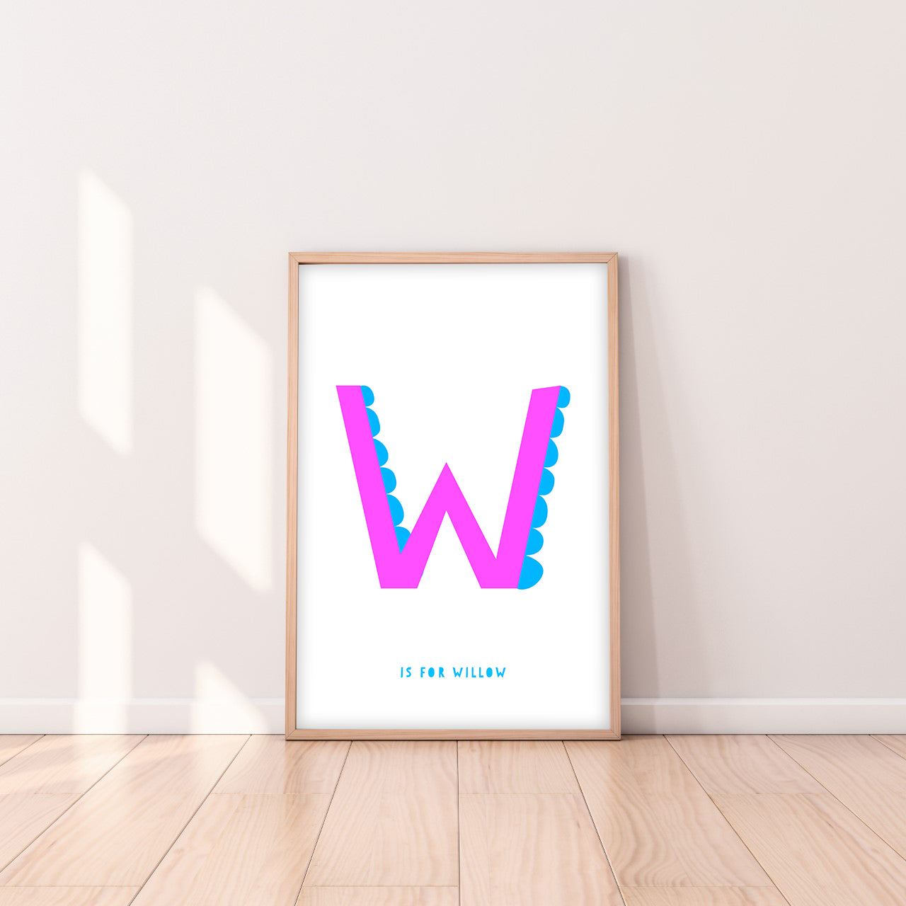 Sweet letter W print pink-Little Fish Co.