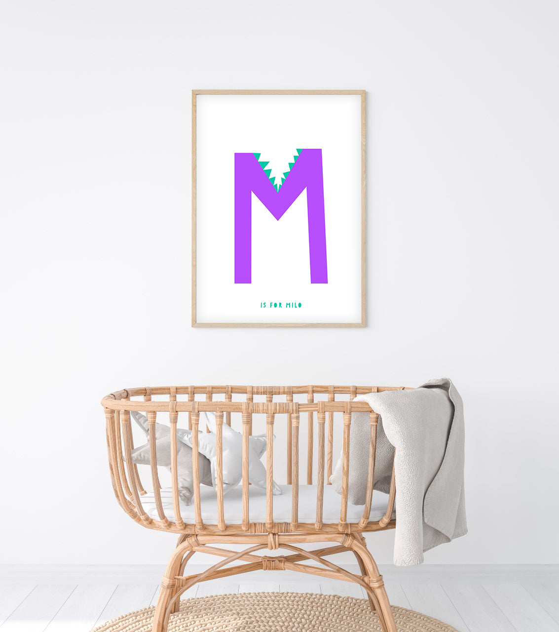 Sweet letter M print purple-Little Fish Co.