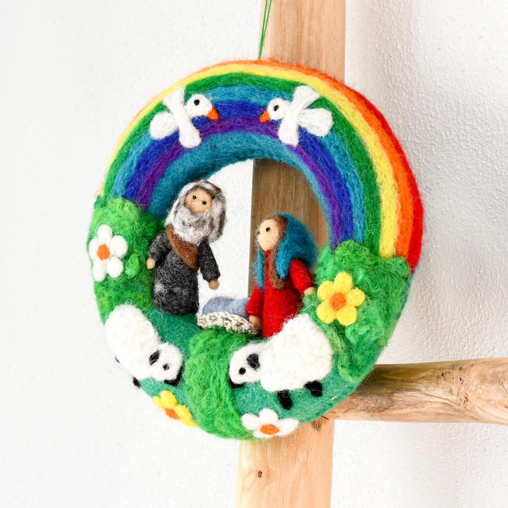 Felt Christmas nativity wreath-Fun-Little Fish Co.