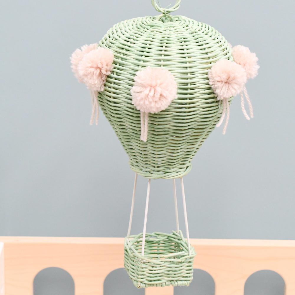 Rattan Hot Air Balloon in Mint-Decor-Little Fish Co.