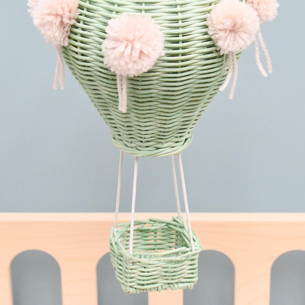 Rattan Hot Air Balloon in Mint-Decor-Little Fish Co.