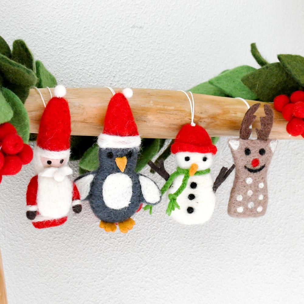 Felt Christmas ornament hanging (set of 4)-Fun-Little Fish Co.