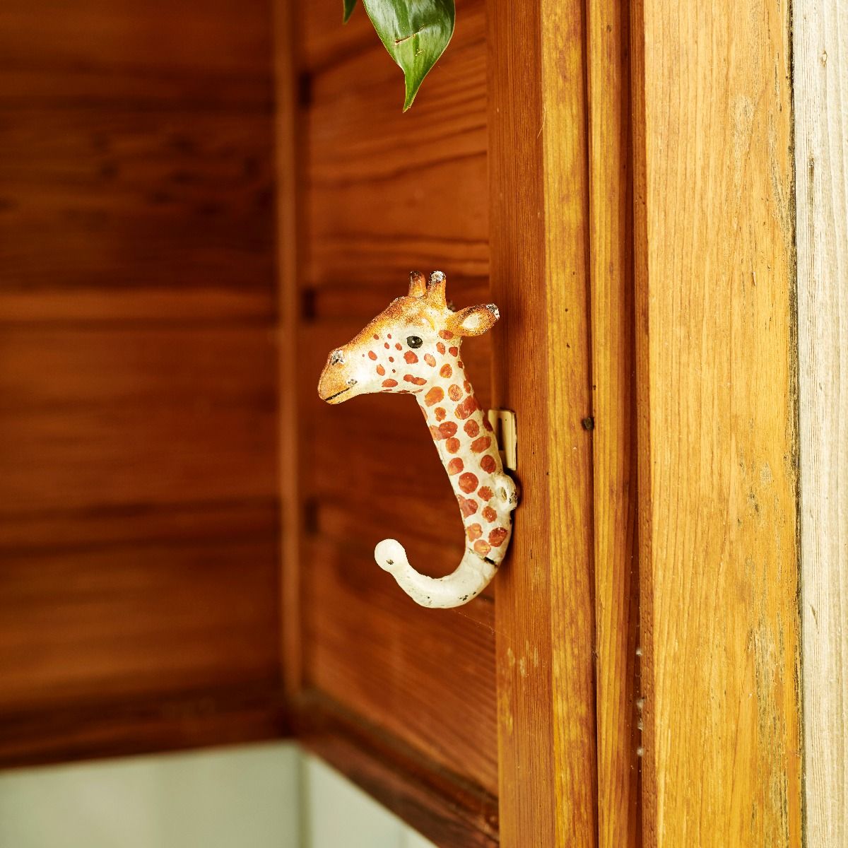 Giraffe cast iron wall hook painted-Wall Hooks-Little Fish Co.