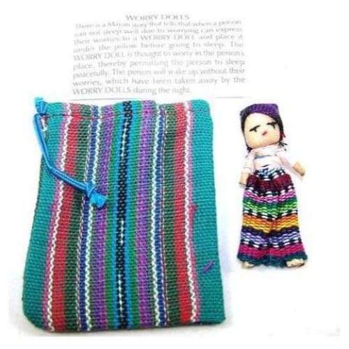 Single Worry Doll in Bag - Green-TOYS + FUN-Little Fish Co.