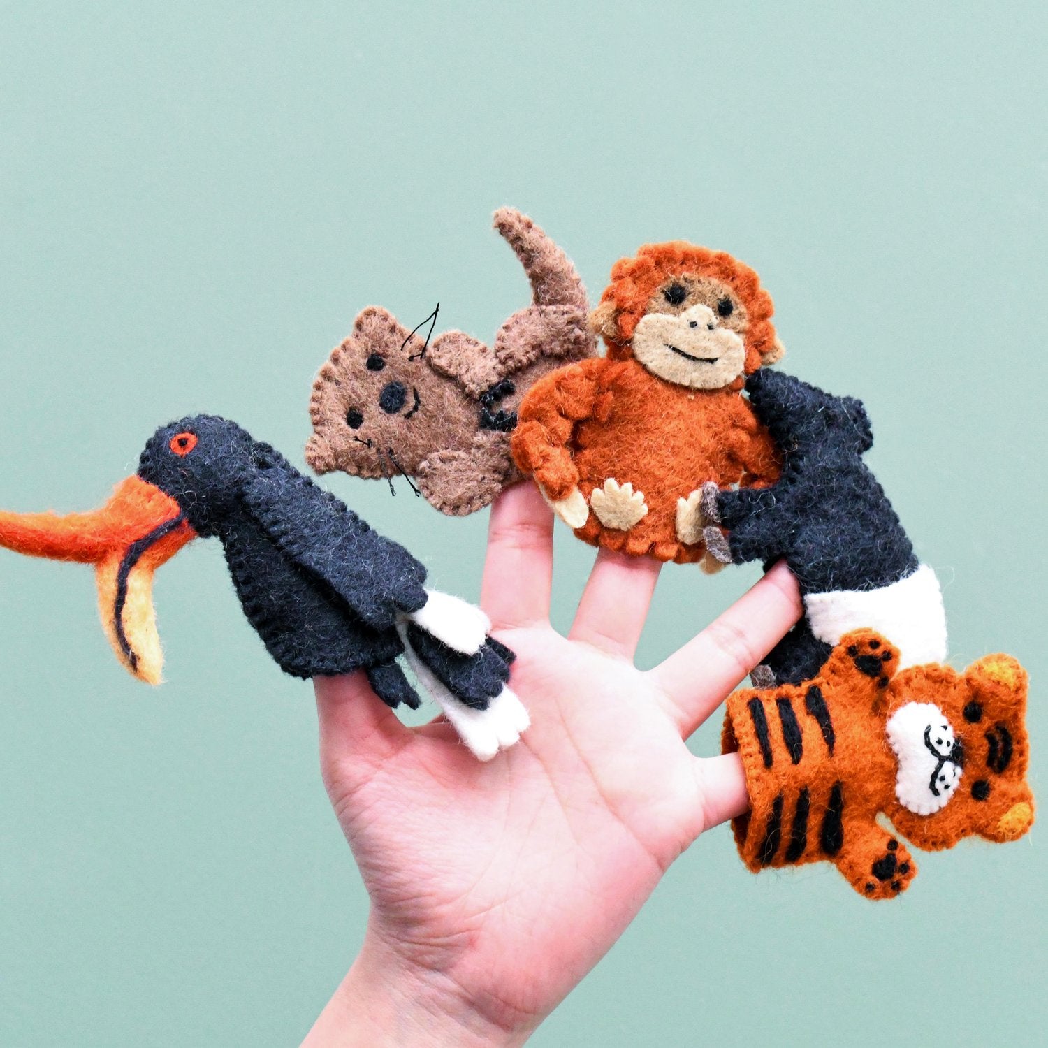 Asian Tropical Rainforest Animals Finger Puppet Set-Fun-Little Fish Co.