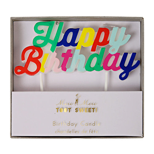 Rainbow Happy Birthday Candle-Little Fish Co.