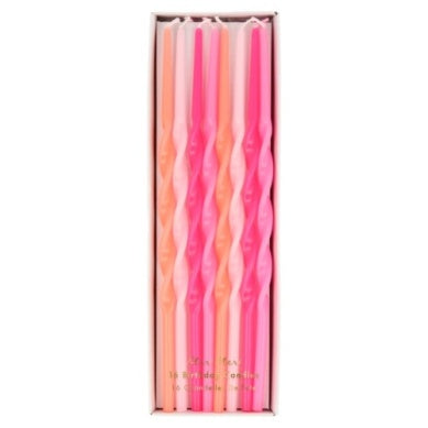 Pink Twsited long candles-Little Fish Co.