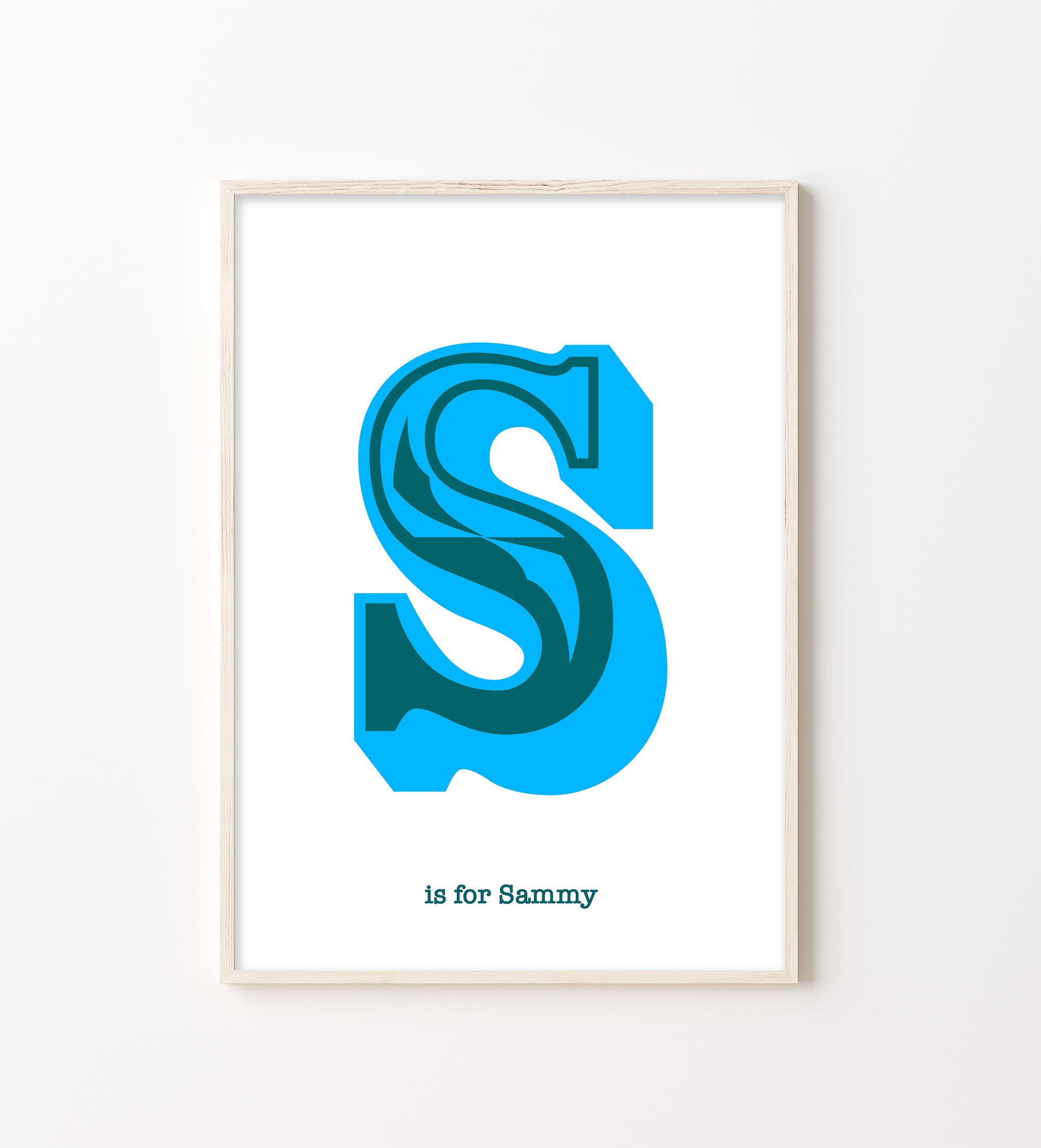 Western Blue Letter S Print-Art-Little Fish Co.