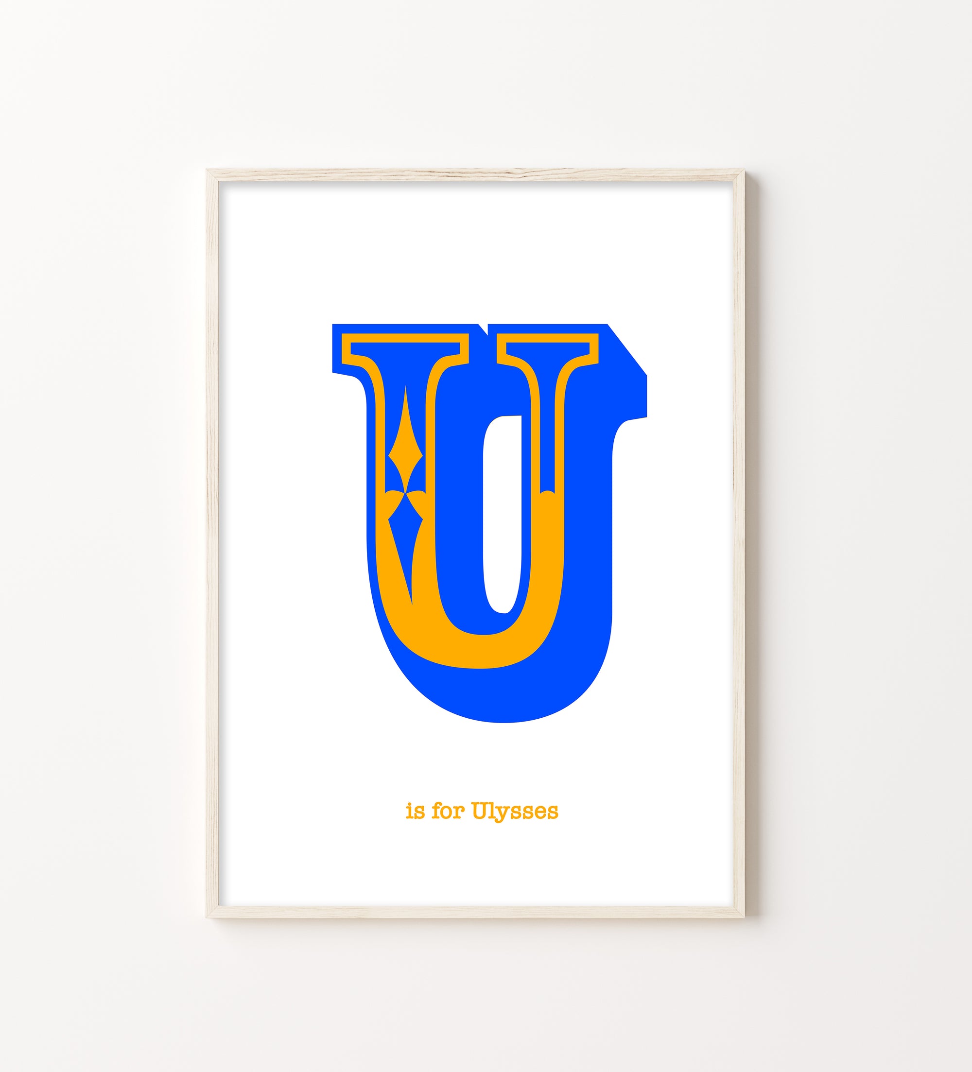 Western Blue Letter U Print-Art-Little Fish Co.