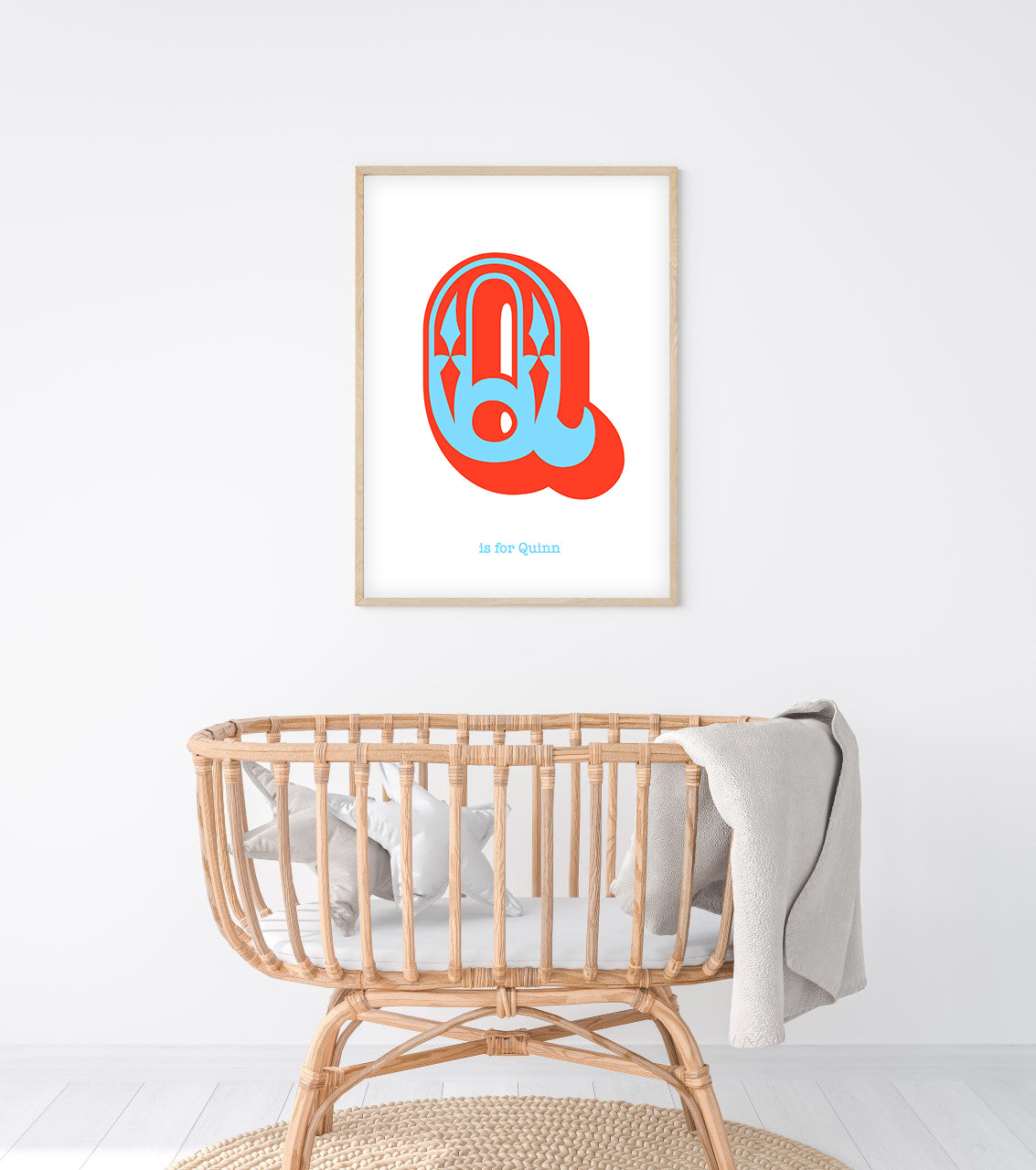 Western Blue Letter Q Print-Art-Little Fish Co.