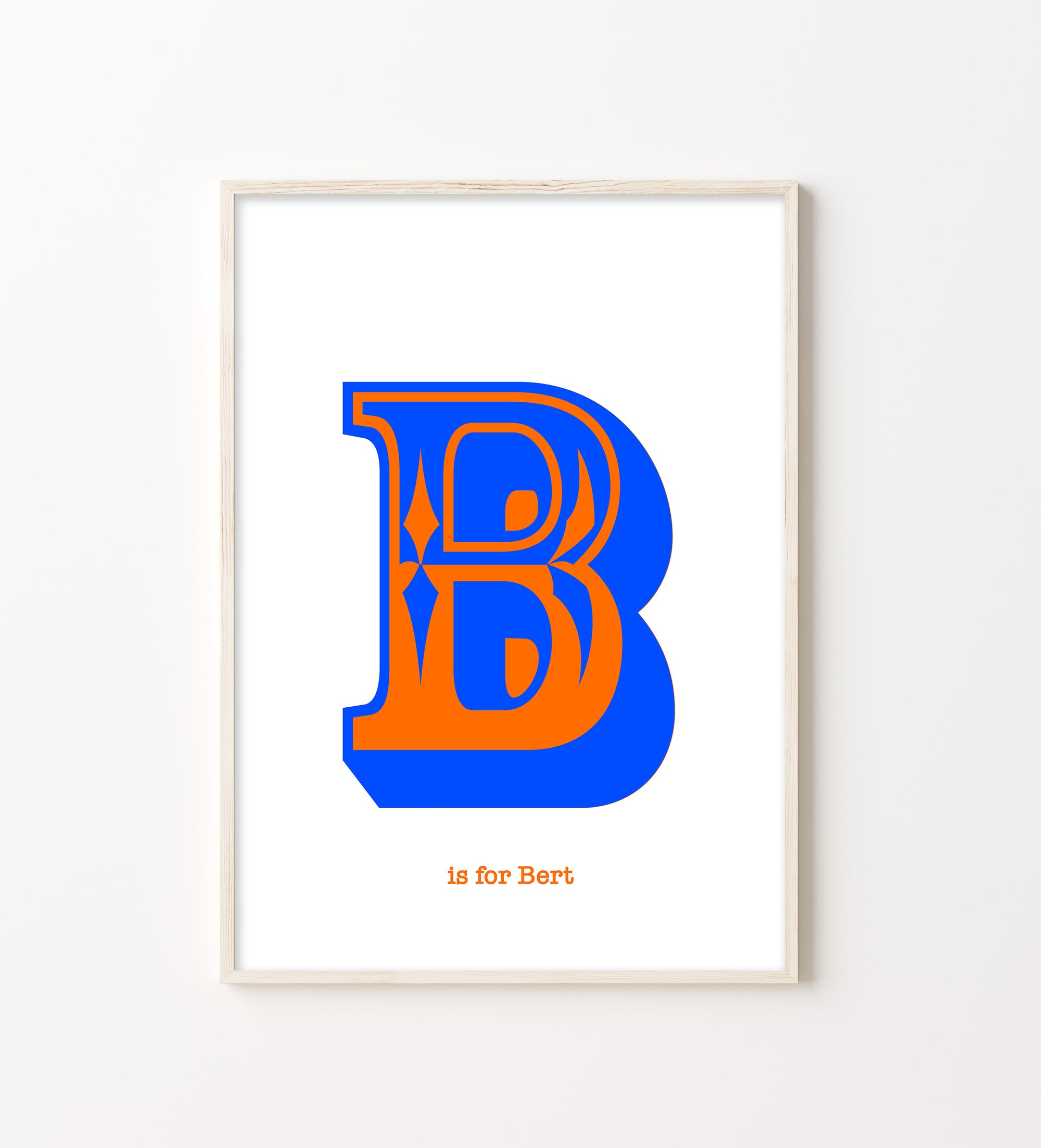 Western Blue Letter B-Art-Little Fish Co.