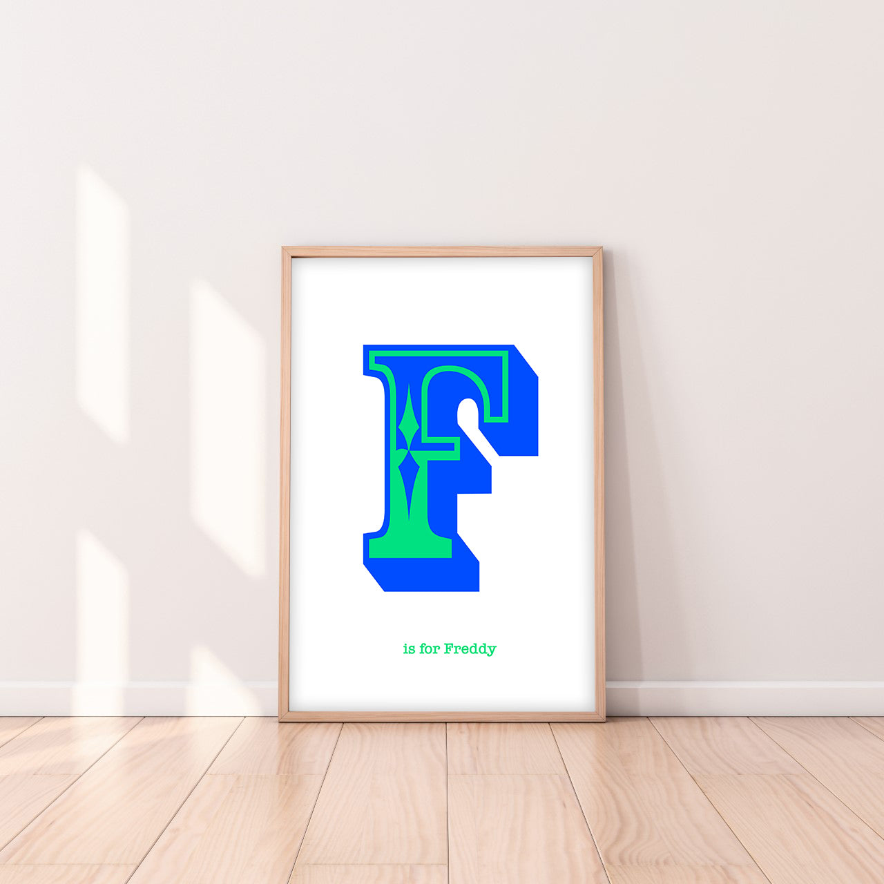 Western Blue Letter F Print-Art-Little Fish Co.