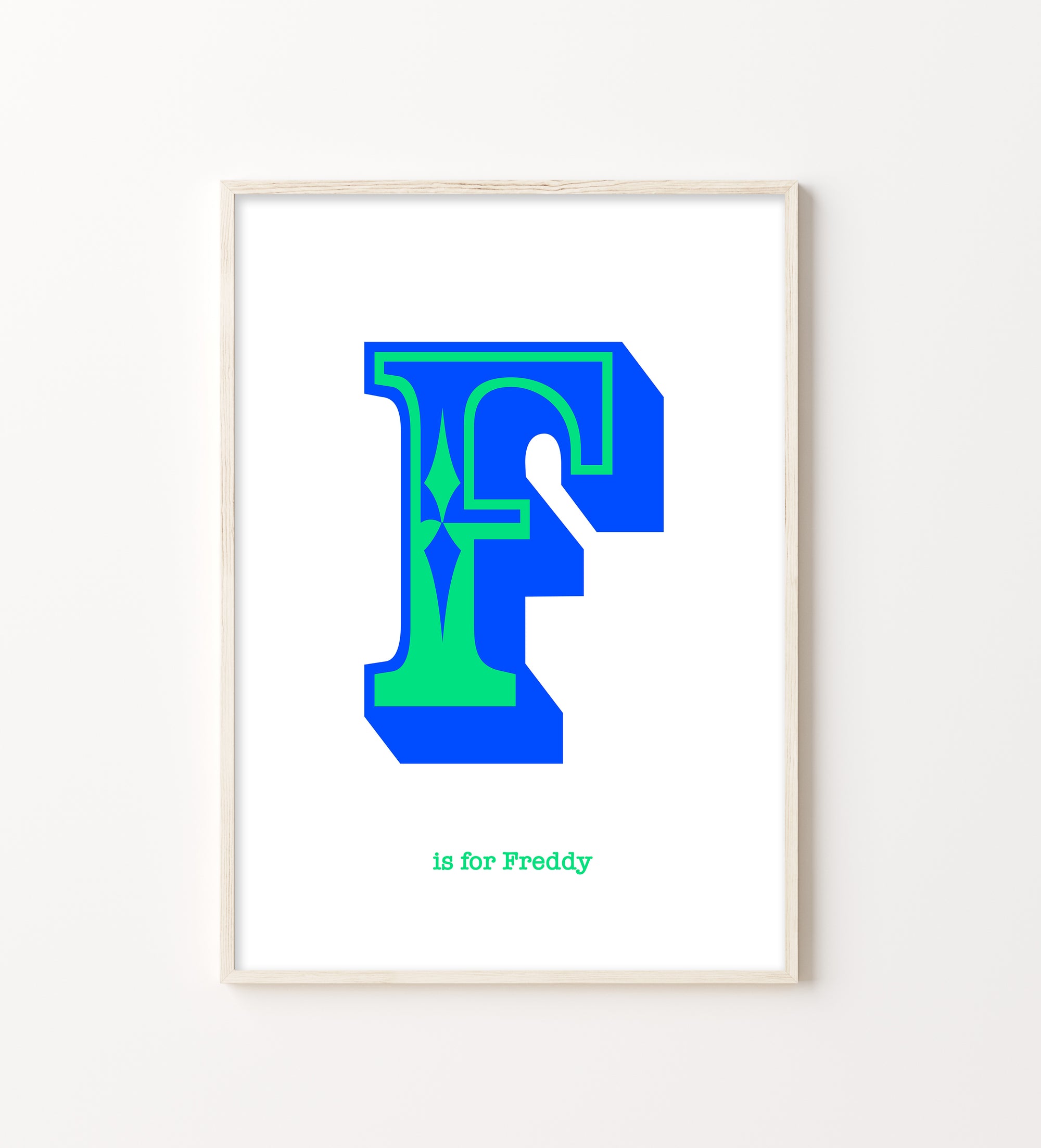 Western Blue Letter F Print-Art-Little Fish Co.