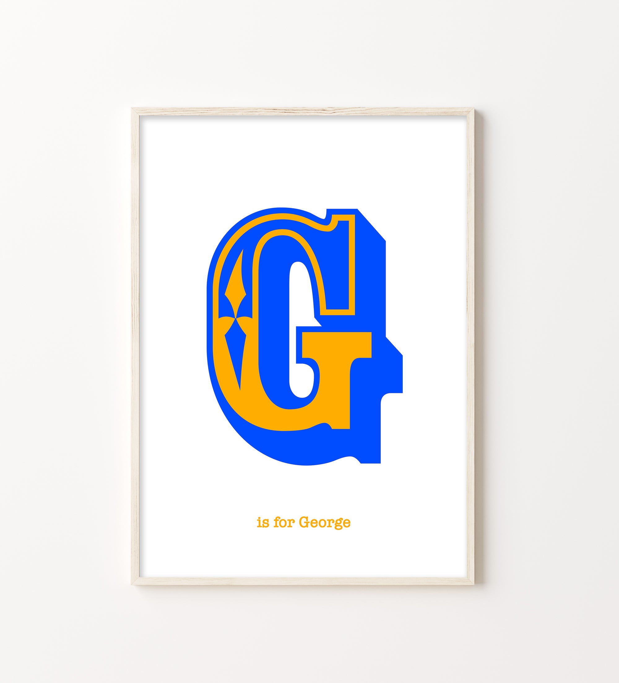 Western Blue Letter G Print-Art-Little Fish Co.