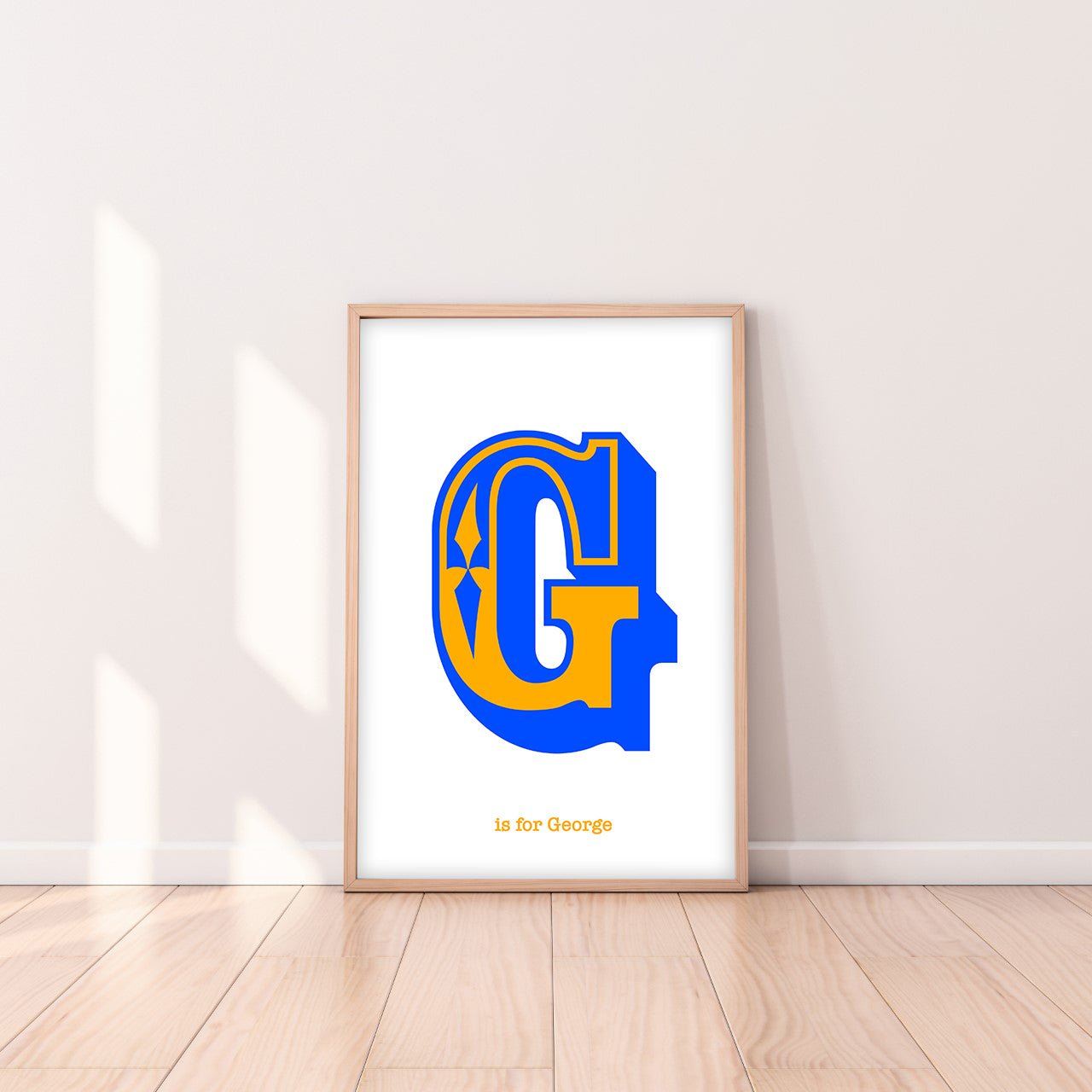 Western Blue Letter G Print-Art-Little Fish Co.