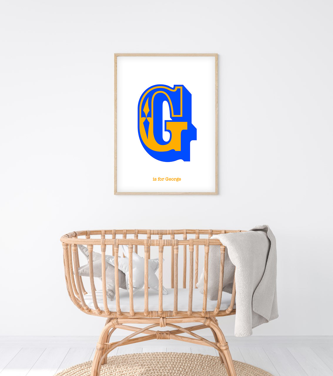 Western Blue Letter G Print-Art-Little Fish Co.