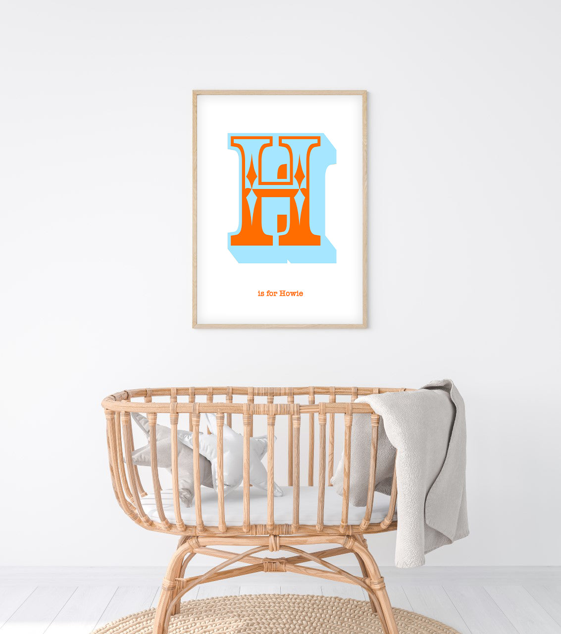 Western Blue Letter H Print-Art-Little Fish Co.