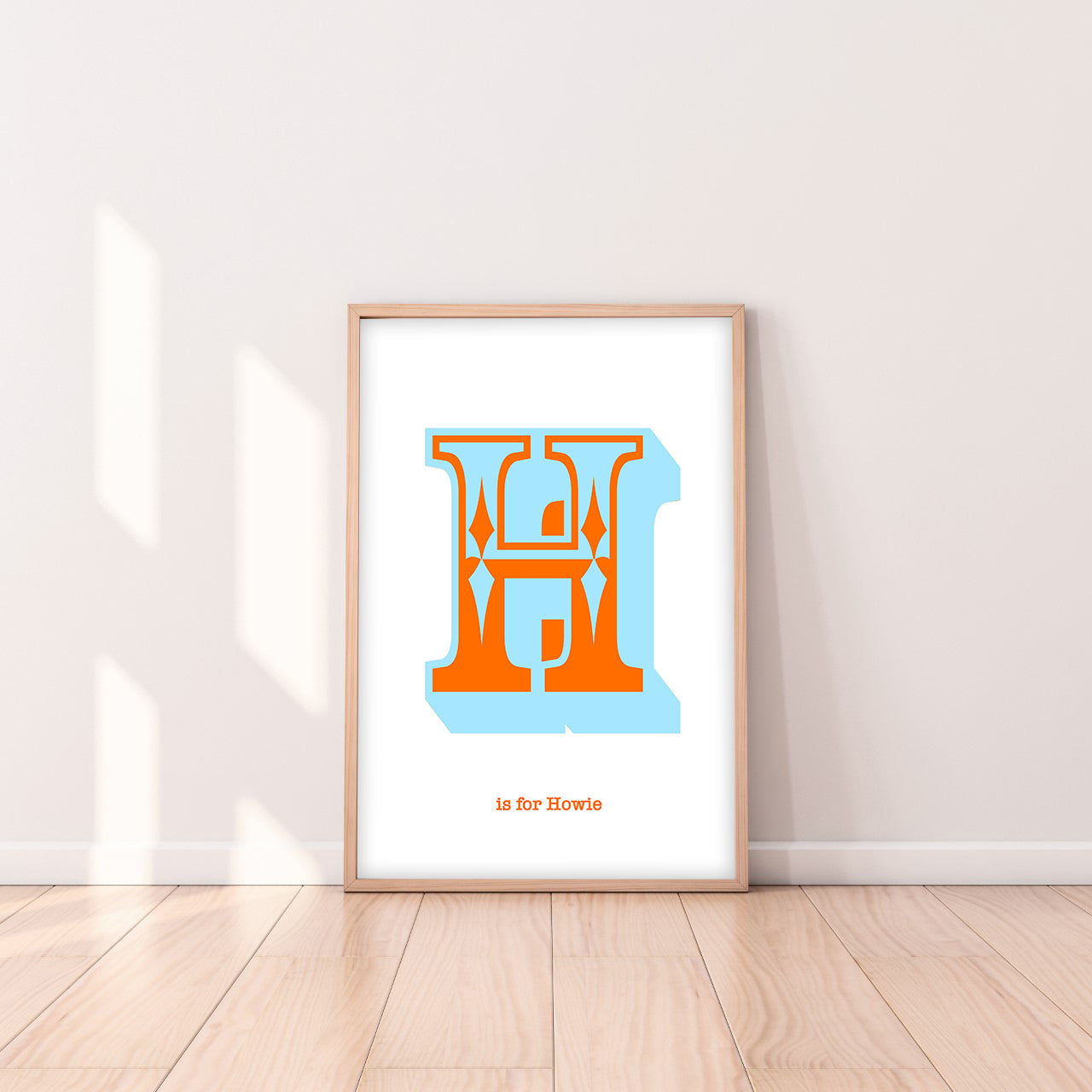 Western Blue Letter H Print-Art-Little Fish Co.