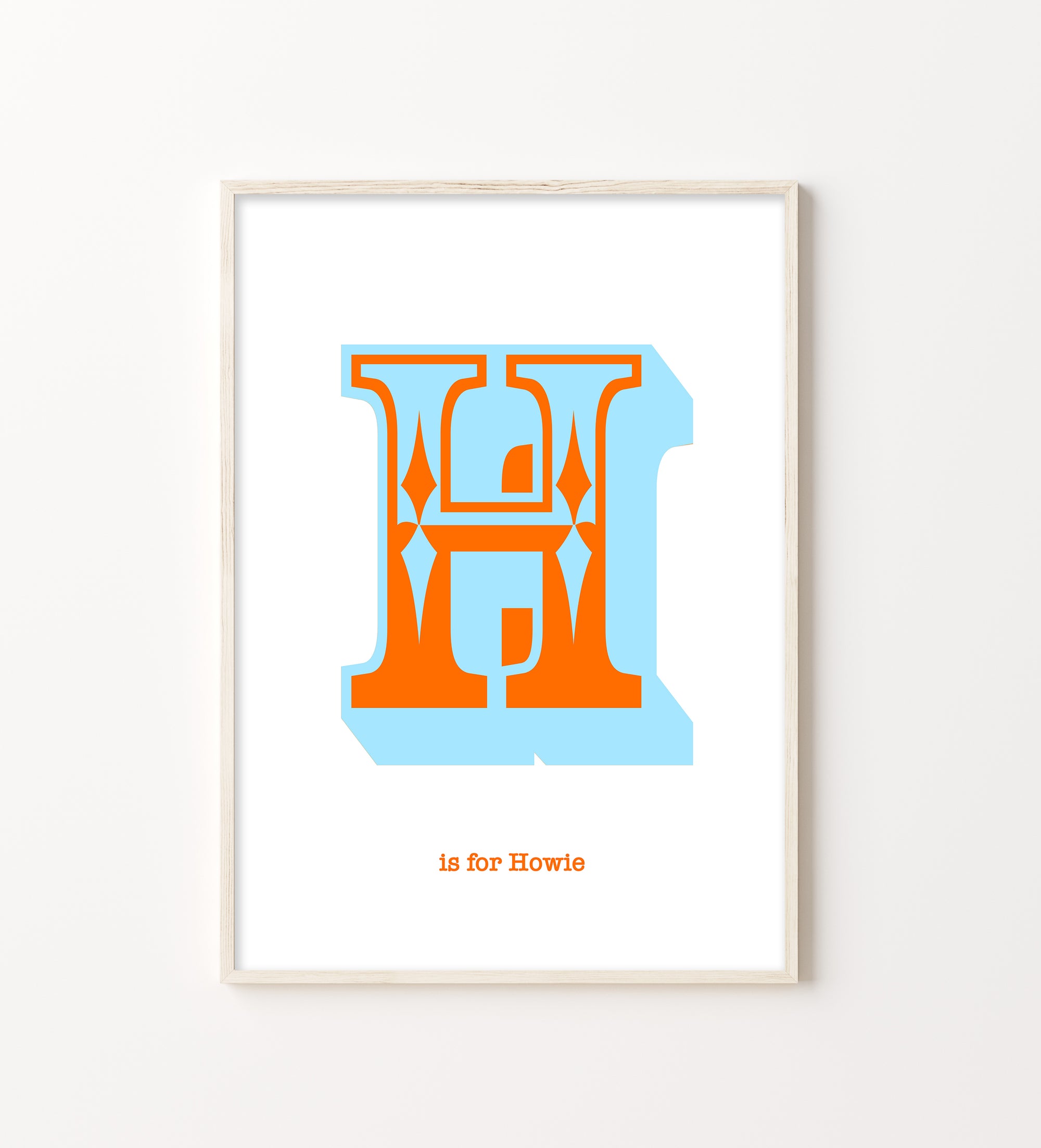 Western Blue Letter H Print-Art-Little Fish Co.