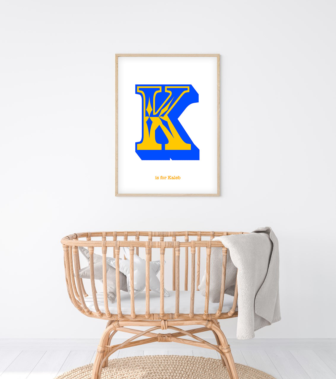 Western Blue Letter K Print-Art-Little Fish Co.