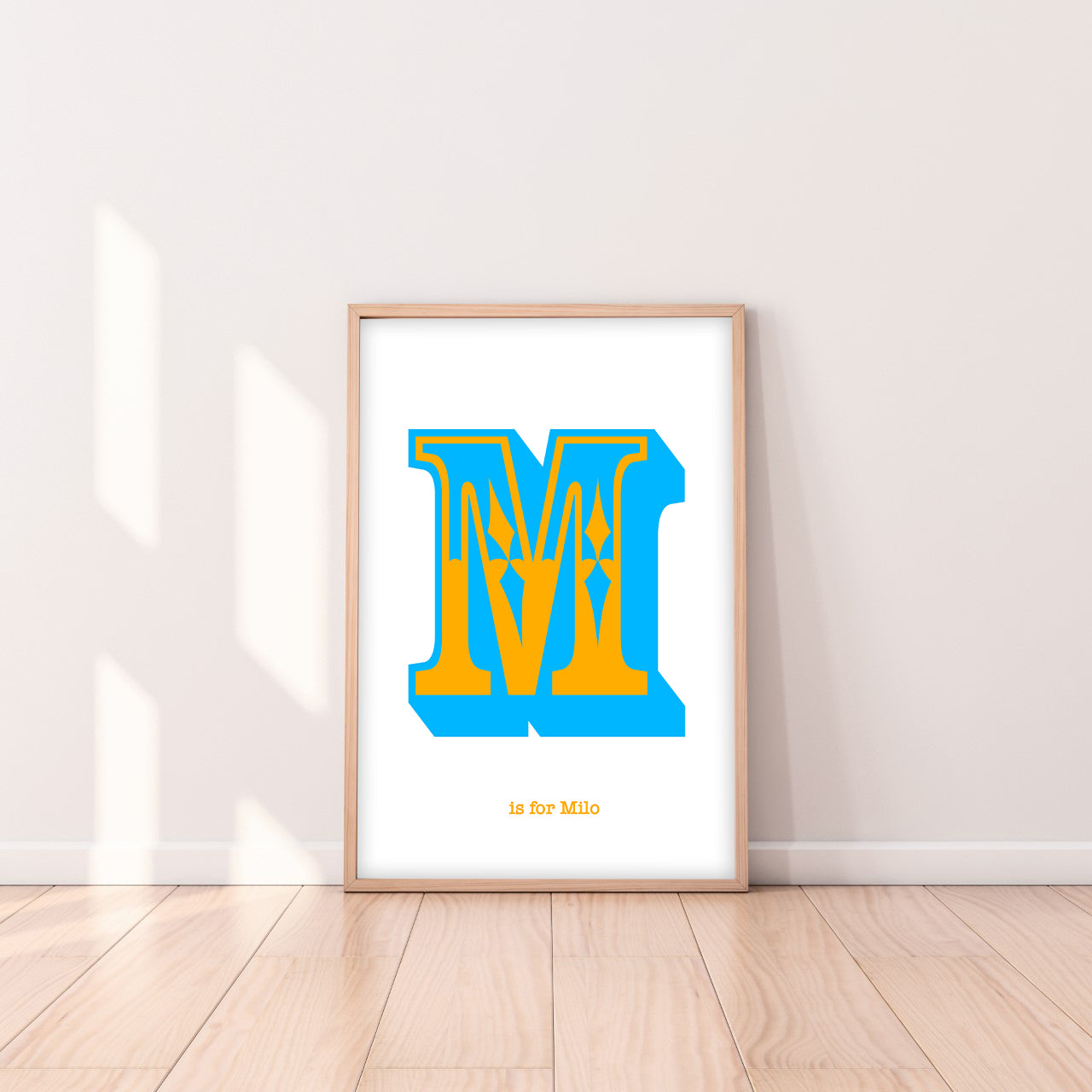 Western Blue Letter M Print-Art-Little Fish Co.