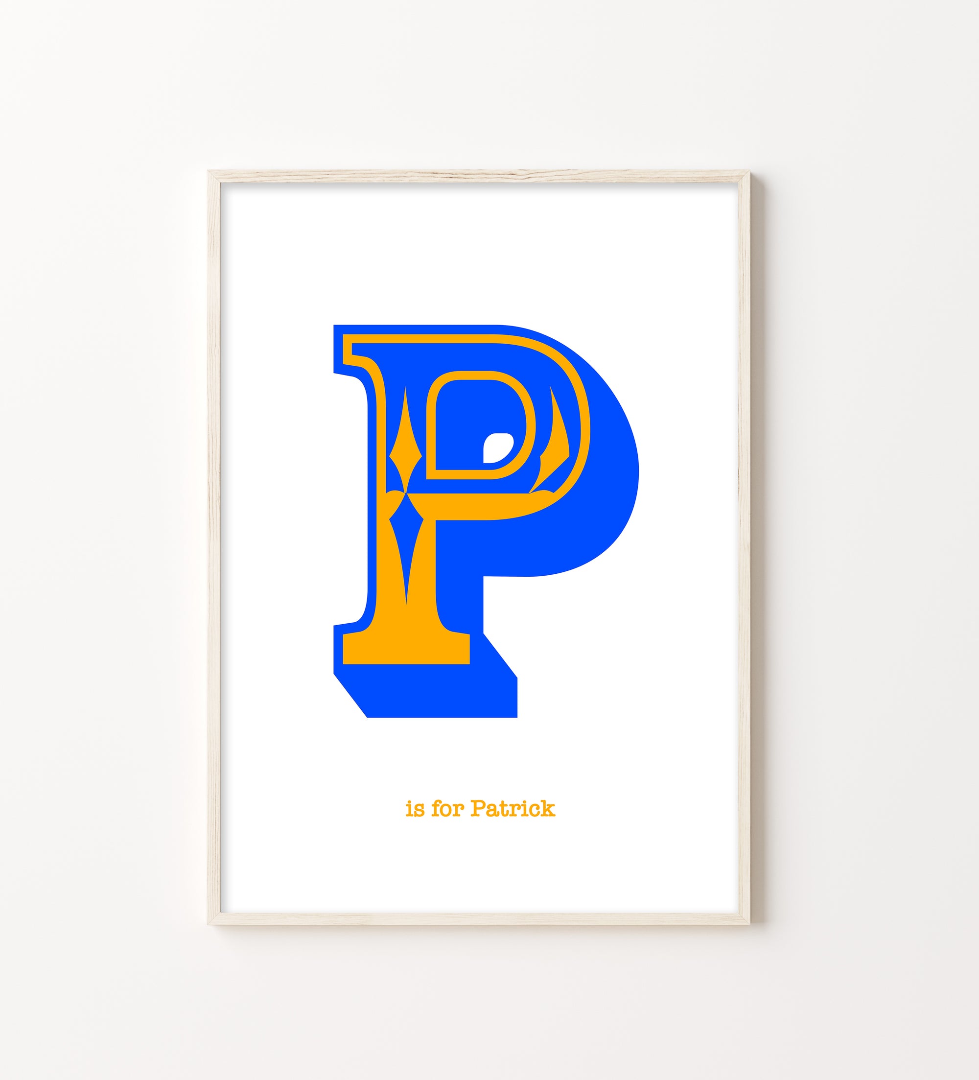 Western Blue Letter P Print-Art-Little Fish Co.