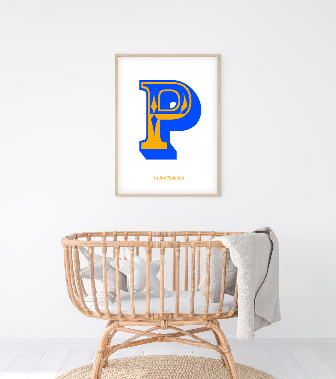 Western Blue Letter P Print-Art-Little Fish Co.