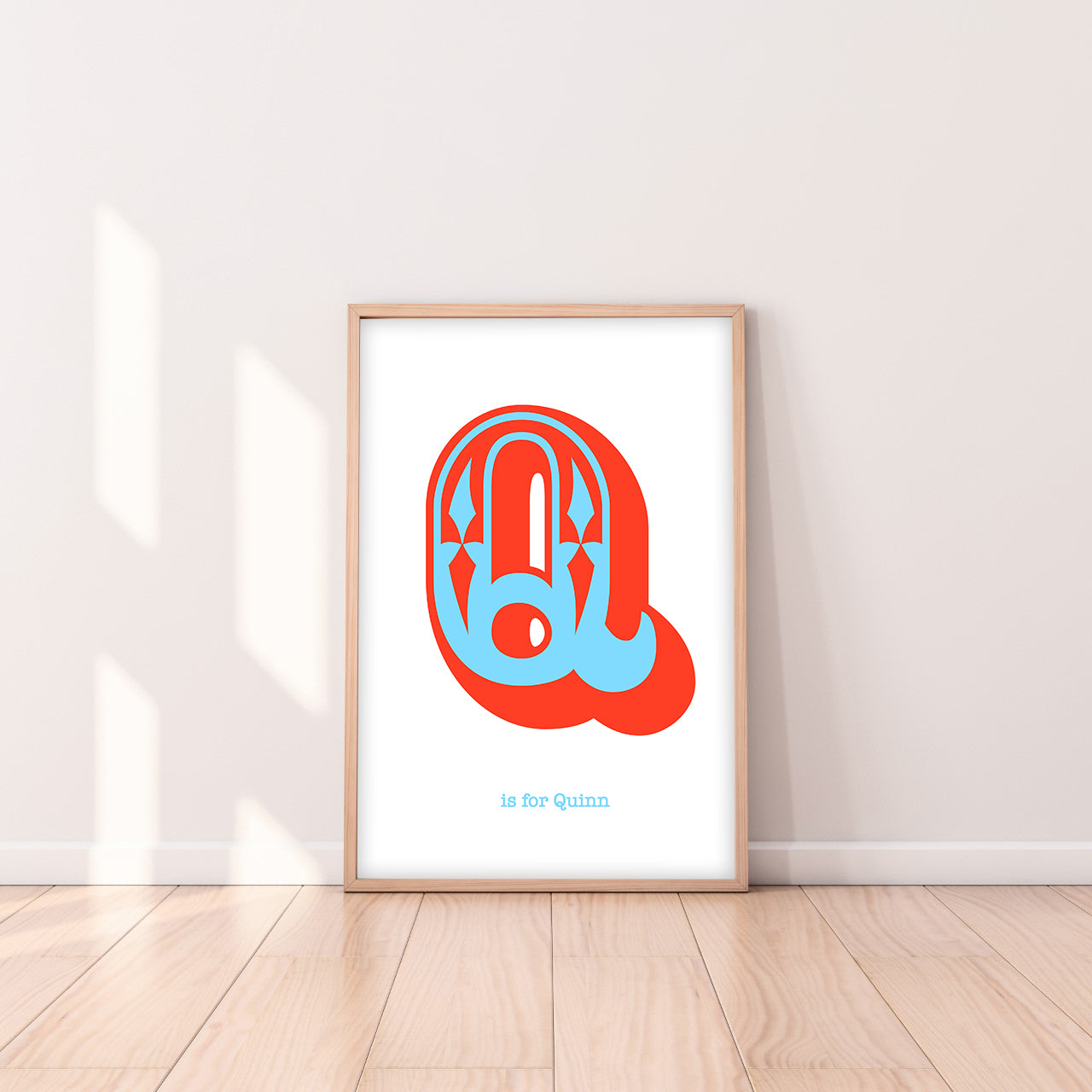 Western Blue Letter Q Print-Art-Little Fish Co.