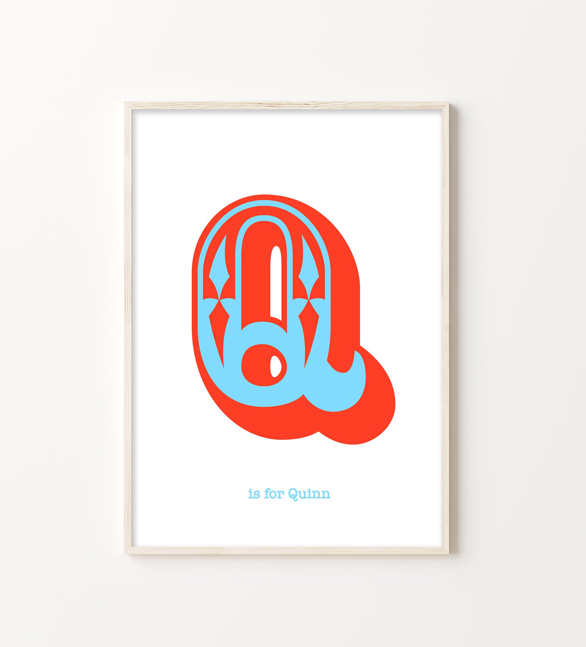 Western Blue Letter Q Print-Art-Little Fish Co.