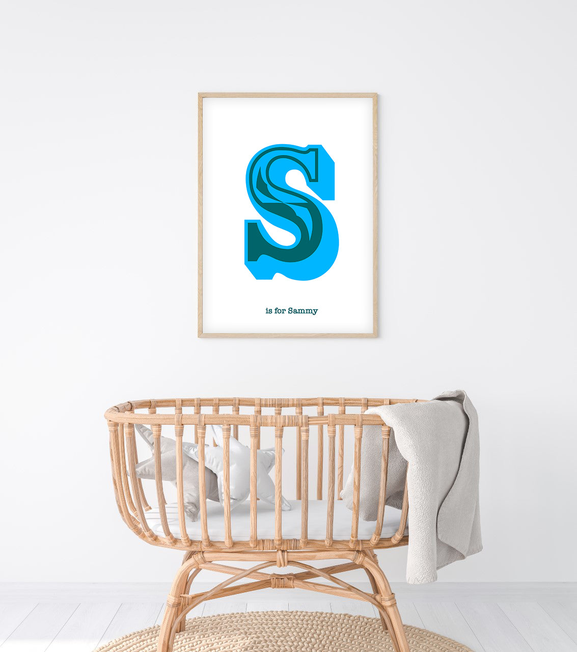 Western Blue Letter S Print-Art-Little Fish Co.