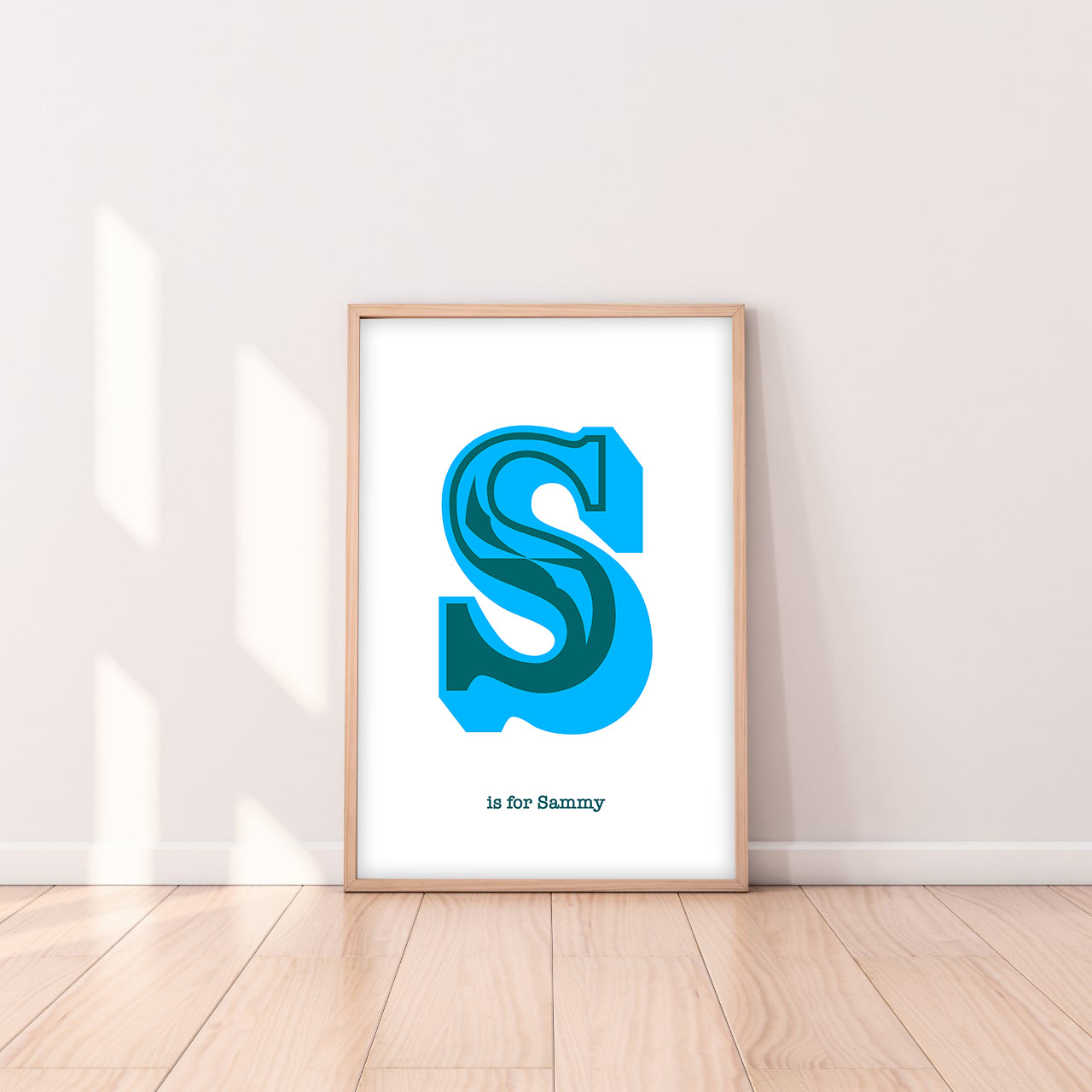 Western Blue Letter S Print-Art-Little Fish Co.